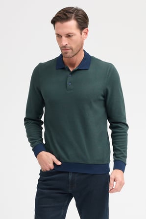 Erkek Polo Yaka Uzun Kol Sweatshirt