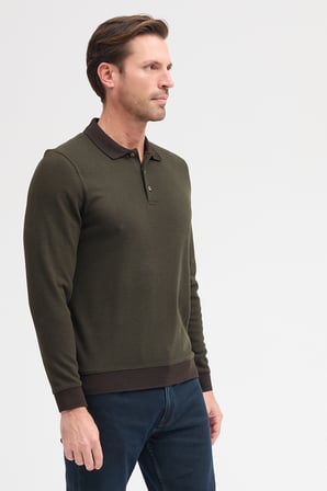 Erkek Polo Yaka Uzun Kol Sweatshirt