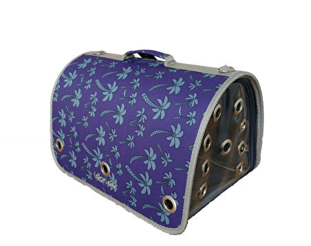 Leonpet Köpek ve Kedi Fly Bag Taşıma Çantası Siyah Çiçek Desenli 25x40x25 Cm