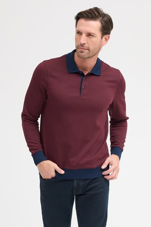 Erkek Polo Yaka Uzun Kol Sweatshirt