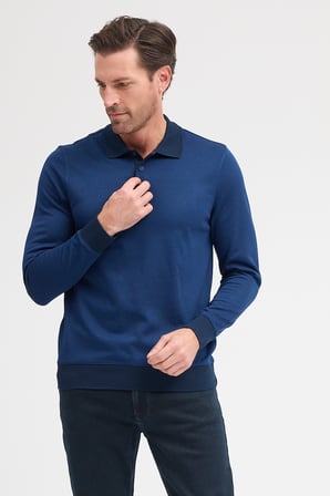 Erkek Polo Yaka Uzun Kol Sweatshirt