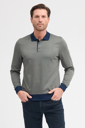 Erkek Polo Yaka Uzun Kol Sweatshirt