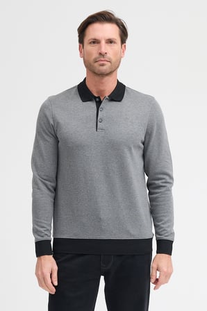 Erkek Polo Yaka Uzun Kol Sweatshirt