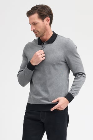 Erkek Polo Yaka Uzun Kol Sweatshirt