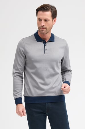 Erkek Polo Yaka Uzun Kol Sweatshirt
