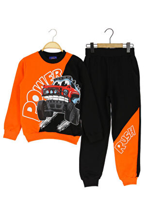 Erkek Çocuk Eşofman Takım Baskılı Şardonlu Kışlık