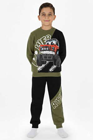 Erkek Çocuk Eşofman Takım Baskılı Şardonlu Kışlık