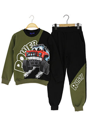 Erkek Çocuk Eşofman Takım Baskılı Şardonlu Kışlık