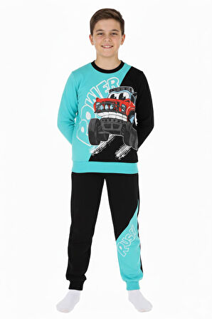 Erkek Çocuk Eşofman Takım Baskılı Şardonlu Kışlık