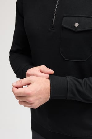 Erkek Polo Yaka Cepli Uzun Kol Sweatshirt