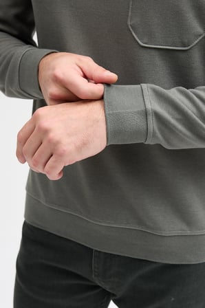 Erkek Polo Yaka Cepli Uzun Kol Sweatshirt