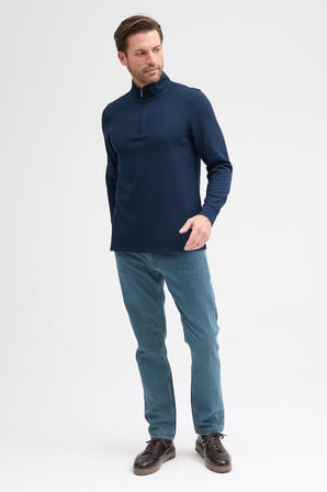 Erkek Dik Yaka Fermuarlı Sweatshirt