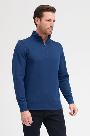 Erkek Dik Yaka Fermuarlı Sweatshirt