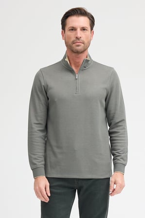 Erkek Dik Yaka Fermuarlı Sweatshirt