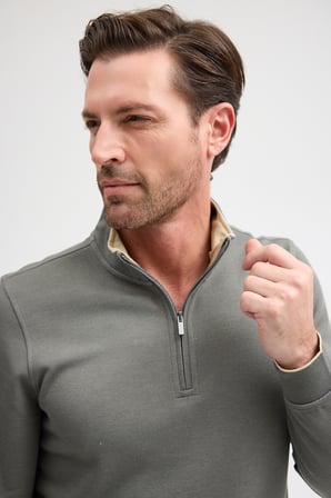 Erkek Dik Yaka Fermuarlı Sweatshirt
