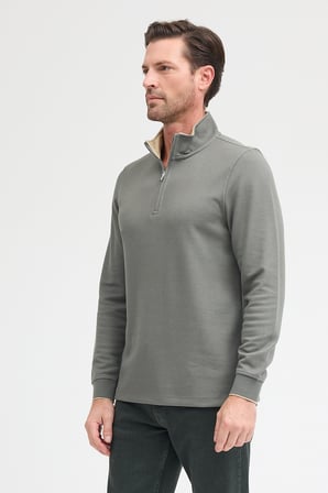 Erkek Dik Yaka Fermuarlı Sweatshirt