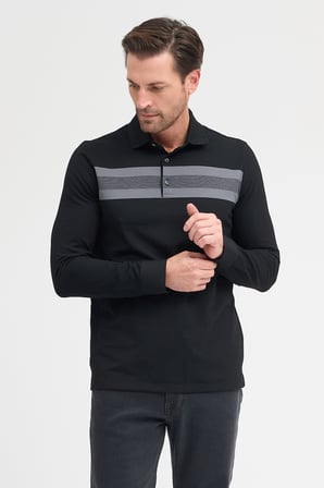 Erkek Polo Yaka Uzun Kol Sweatshirt