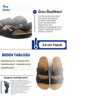 Roy Jones BreezeStep Ergonomik İki Tokalı Erkek Yaz Terliği