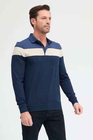 Erkek Polo Yaka Uzun Kol Sweatshirt