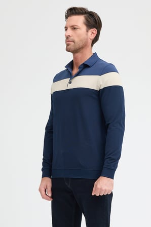Erkek Polo Yaka Uzun Kol Sweatshirt