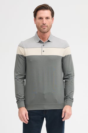Erkek Polo Yaka Uzun Kol Sweatshirt
