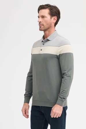 Erkek Polo Yaka Uzun Kol Sweatshirt
