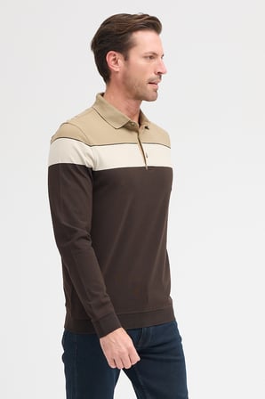Erkek Polo Yaka Uzun Kol Sweatshirt