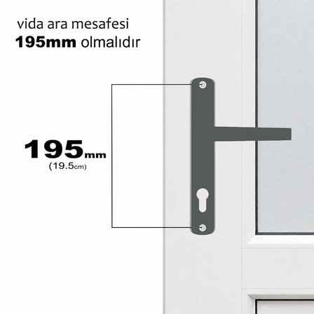 Aletçantam Pvc Balkon Kapı Kolu Pimapen (Metal)- Antrasit Gri