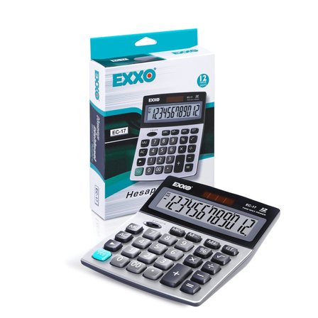 Exxo Ec-17 Hesap Makinası Masa Üstü Orta Boy Geniş Hesap Makinesi 158Mm X 132Mm  12 Hane