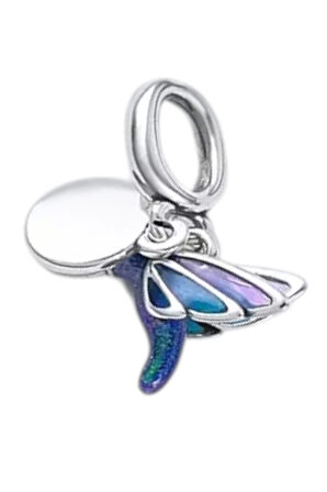 Mor ve Mavi Kuş Charm | 925 Ayar Gümüş