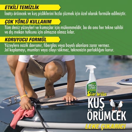 starbrite® - kuş ve örümcek lekesi temizleyici (650 ml): doğal formülle dışkı lekelerine son, cilaya zarar vermeyen anında temizlik!
