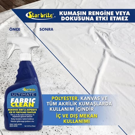 Starbrite® - Ultimate Kumaş Temizleyici (946 ml): Dış Mekan Kumaşlarınız İçin Çamaşır Suysuz Derinlemesine Temizlik ve Polimer Zırhı!