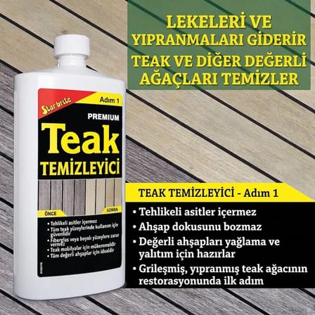 Starbrite® - Premium Tik Temizleyici - 1. Adım (950 ml): Zımparaya Son, Grileşmiş Ahşaplarını