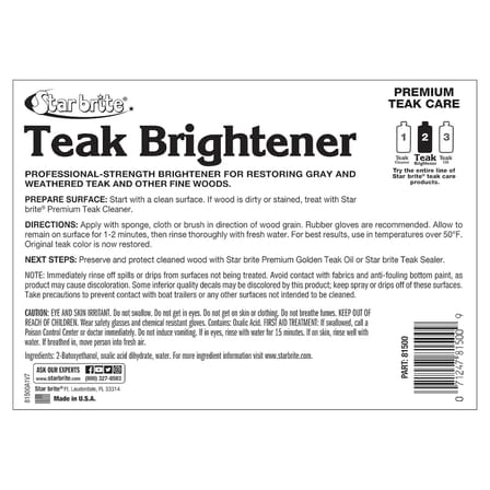 Starbrite® - Premium Tik Parlatıcı - 2. Adım (3.79 Lt): Yorgun Ahşaplarınıza Doğal Sıcaklığını ve Büyüleyici Damarlarını Geri Verin!