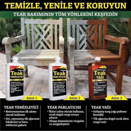 Starbrite® - Premium Tik Parlatıcı - 2. Adım (473 ml): Yorgun Ahşaplarınıza Doğal Sıcaklığını ve Büyüleyici Damarlarını Geri Verin!