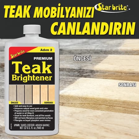 Starbrite® - Premium Tik Parlatıcı - 2. Adım (950 ml): Yorgun Ahşaplarınıza Doğal Sıcaklığını ve Büyüleyici Damarlarını Geri Verin!