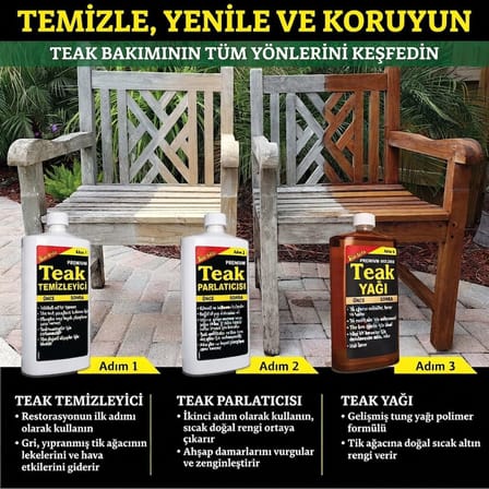 Starbrite® - Premium Tik Parlatıcı - 2. Adım (950 ml): Yorgun Ahşaplarınıza Doğal Sıcaklığını ve Büyüleyici Damarlarını Geri Verin!