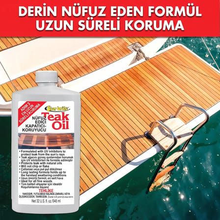 Starbrite® - Klasik Tik Yağı - 3. Adım (946 ml): Ahşaplarınız İçin Su Geçirmez Kalkan, Güneşe ve Zorlu Hava Koşullarına Karşı Uzun Ömürlü Koruma!