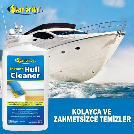 Starbrite® - Hızlı Tekne Gövde Temizleyici (950 ml): Tehlikeli Asit İçermeyen Güvenli Formülle Su Hattı Sararmalarına ve Pas Lekelerine 2 Dakikada Son!