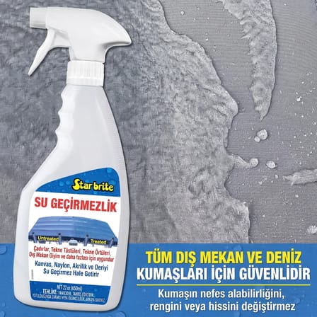 Starbrite® - Su Geçirmezlik Spreyi (650 ml): Tekne Brandalarınız, Tenteleriniz ve Çadırlarınız İçin Nefes Alabilen Su İtici Zırh!