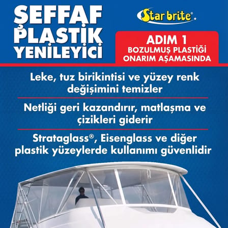 Starbrite® - Şeffaf Plastik Çizik Giderici - 1. Adım (237 ml): Sararmış ve Çizilmiş Plastiklere İlk Günkü Netliğini Geri Verin!