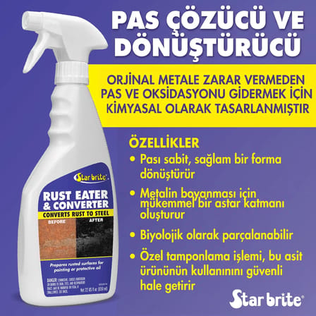 Starbrite® - Pas Giderici ve Dönüştürücü (650 ml): Pası Kimyasal Olarak Yok Edin, Metal Yüzeyleri Boyaya Hazırlayın!