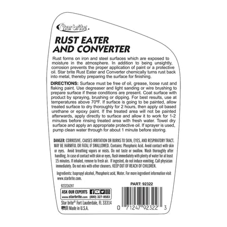 Starbrite® - Pas Giderici ve Dönüştürücü (650 ml): Pası Kimyasal Olarak Yok Edin, Metal Yüzeyleri Boyaya Hazırlayın!