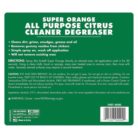 Starbrite® - Super Orange Çok Amaçlı Turunçgilli Temizleyici ve Yağ Sökücü (3.79 Litre): Narenciyenin Doğal Gücüyle En İnatçı Yağlara ve Yapışkanlara Son!