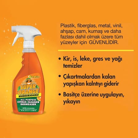 Starbrite® - Super Orange Çok Amaçlı Turunçgilli Temizleyici ve Yağ Sökücü (650 ml)  Narenciyenin Doğal Gücüyle En İnatçı Yağlara ve Yapışkanlara Son!