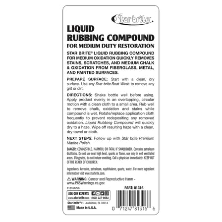 Starbrite® - Medium Duty Sıvı Pasta - Normal Oksidasyon İçin (473 ml): Taşlaşma Yapmayan, Lekeleri ve Çizikleri Kolayca Söküp Atan Profesyonel Sıvı Pasta!