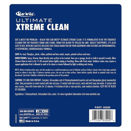 Starbrite® - Güçlü Çok Amaçlı Tekne Temizleyici (3.79 Lt) Ultimate Xtreme Clean:  Büyük Tekneler İçin Ekonomik Güç, Ovmasız Derinlemesine Temizlik!
