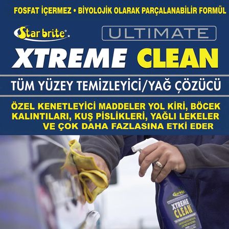 Starbrite® - Güçlü Çok Amaçlı Tekne Temizleyici (650 ml) Ultimate Xtreme Clean : Balık Kanı, Yağ ve İnatçı Lekelere Karşı Ovmasız Kesin Çözüm!