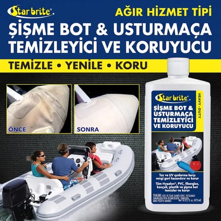 Starbrite® - Şişme Bot ve Usturmaça Ağır Hizmet Temizleyici (473 ml): Botunuzu Zahmetsizce Yenileyin, UV ve Tuz Sularına Karşı Zırhla Donatın!