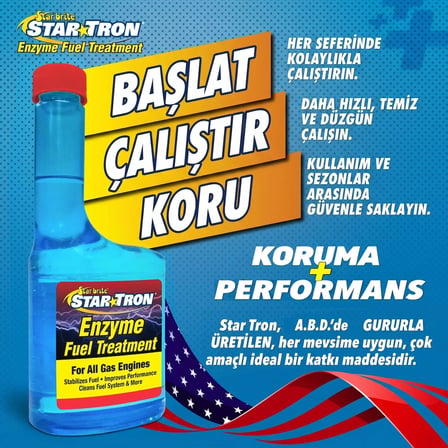 Starbrite® - Star Tron Enzim Katkılı Benzin Katkısı (473 Ml): Etanol Sorunlarına Son, Benzinli Motorlar İ̇Çin Enzim Gücüyle Profesyonel Koruma!